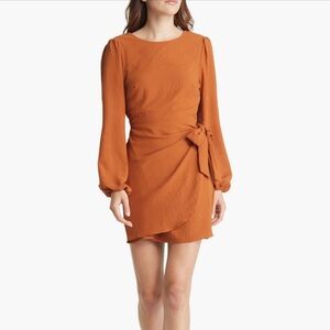 Nordstrom’s Floret Studios Tie Front, Faux Wrap Mini Dress